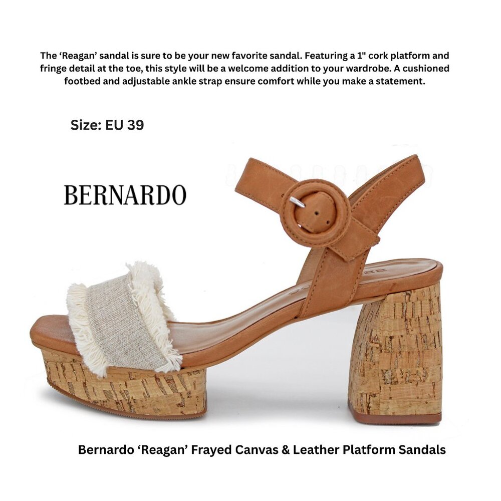 Bernardo ‘Reagan’ Frayed Canvas & Leather Platform Sandals